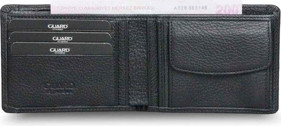 Guard Black Genuine Leather Men's Wallet with Hidden Card Compartment  - Image 5