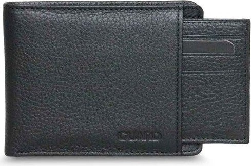 Guard Black Genuine Leather Men's Wallet with Hidden Card Compartment  - Image 1