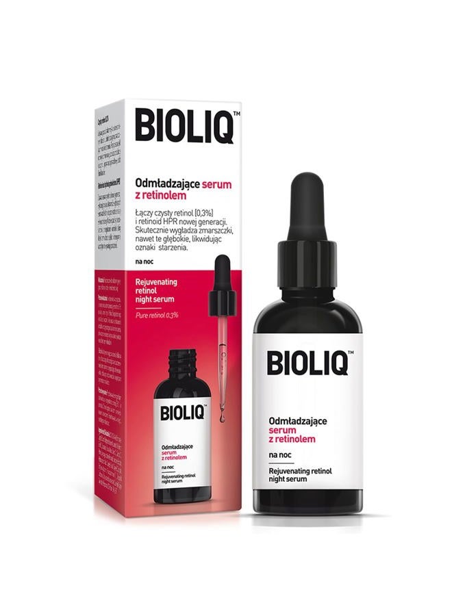 Bioliq Pro Rejuvenating Night Serum w/Retinol - Advanced Formula for Strong Skin Rejuvenation and Tightening - With Pure Retinol 0.3% and HPR Retinoid Complex - Anti-Wrinkle Effect, & Collagen - 20ml - Image 1