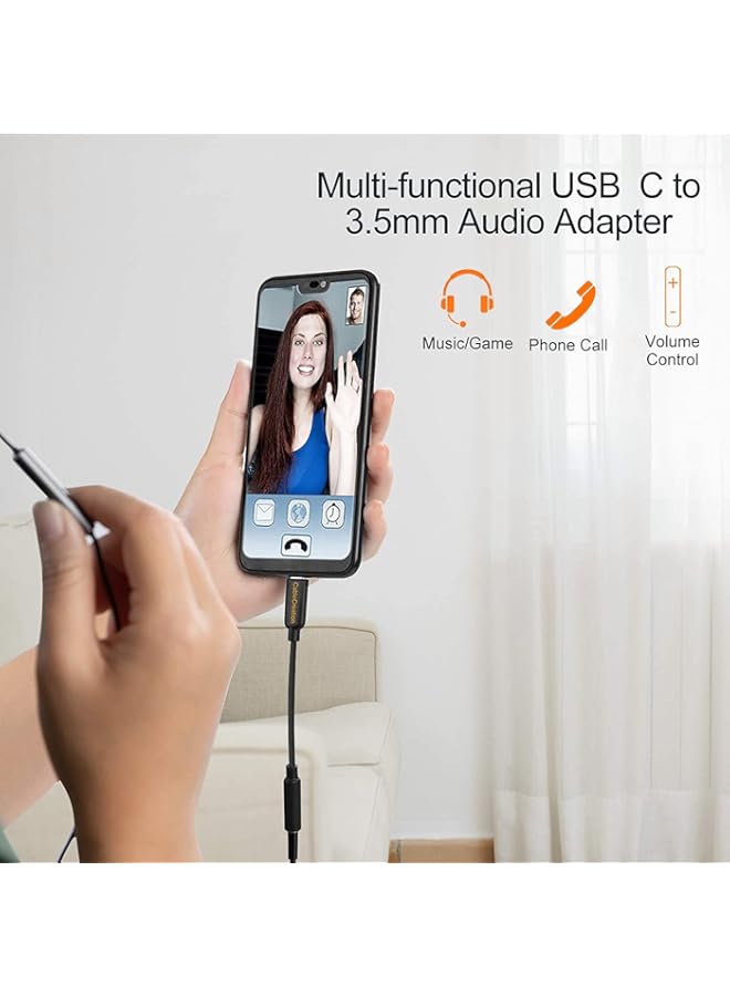 CableCreation USB C to 3.5mm Headphone Adapter, Type-C to 3.5mm Audio Adapter Compatible with Galaxy S22 S20 S21 Ultra Z Flip S20+, iPad Pro 2020, Pixel 4 3 2 XL etc. 0.33 ft Black - Image 3