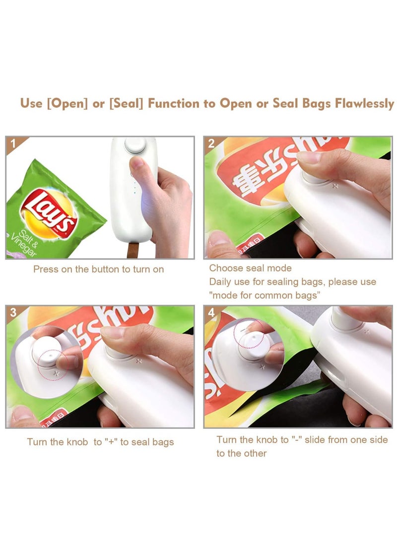 SYOSI Mini Bag Sealer Portable Handheld Mini Heat Sealer Kitchen Sealing Machine for Chip Bags Plastic Food Storage Bags Snack Cereal Bags - Image 5