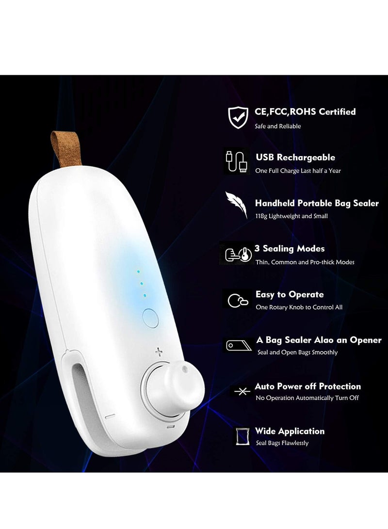 SYOSI Mini Bag Sealer Portable Handheld Mini Heat Sealer Kitchen Sealing Machine for Chip Bags Plastic Food Storage Bags Snack Cereal Bags - Image 2