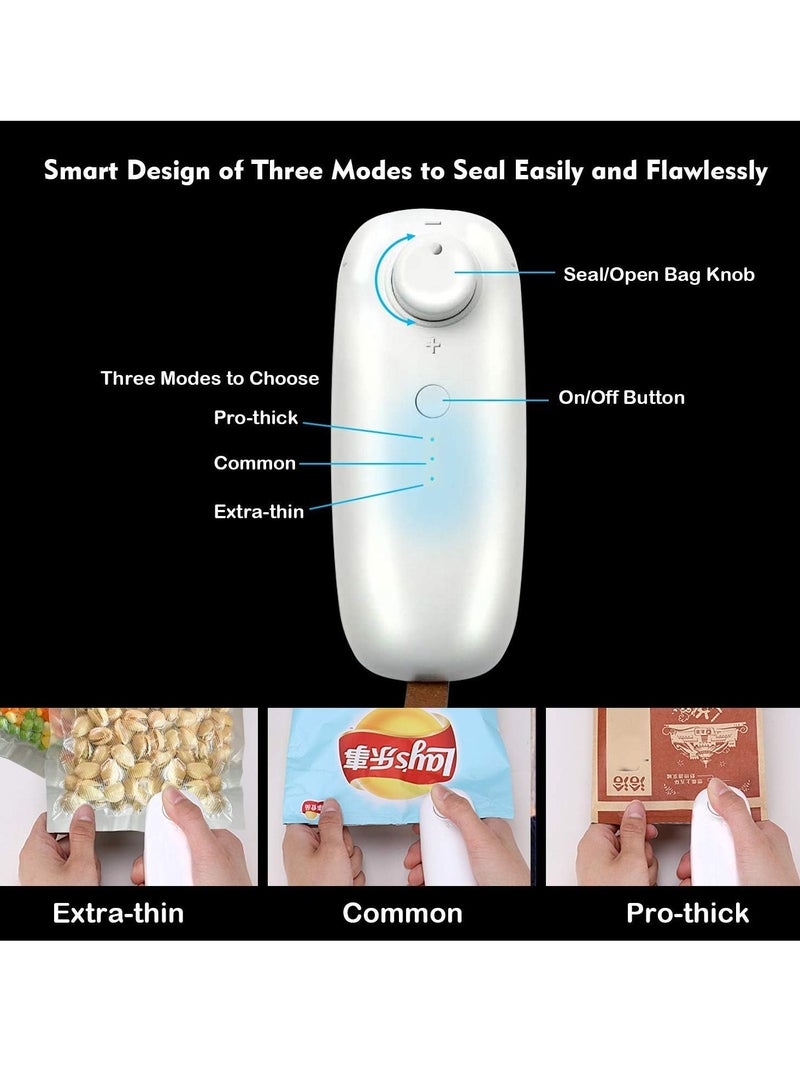 SYOSI Mini Bag Sealer Portable Handheld Mini Heat Sealer Kitchen Sealing Machine for Chip Bags Plastic Food Storage Bags Snack Cereal Bags - Image 3