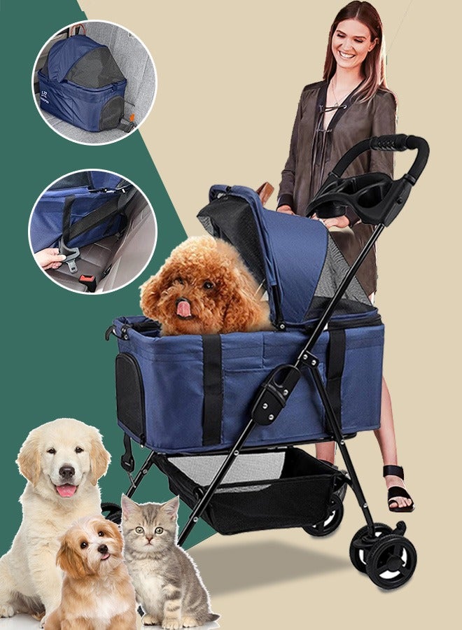 Generic BestPet Pet Stroller Premium 3-in-1 Multifunction Dog Cat Jogger Stroller for Medium Small Dogs Cats Folding Lightweight Travel Stroller with Detachable Carrier /Cup Holder  - Image 1