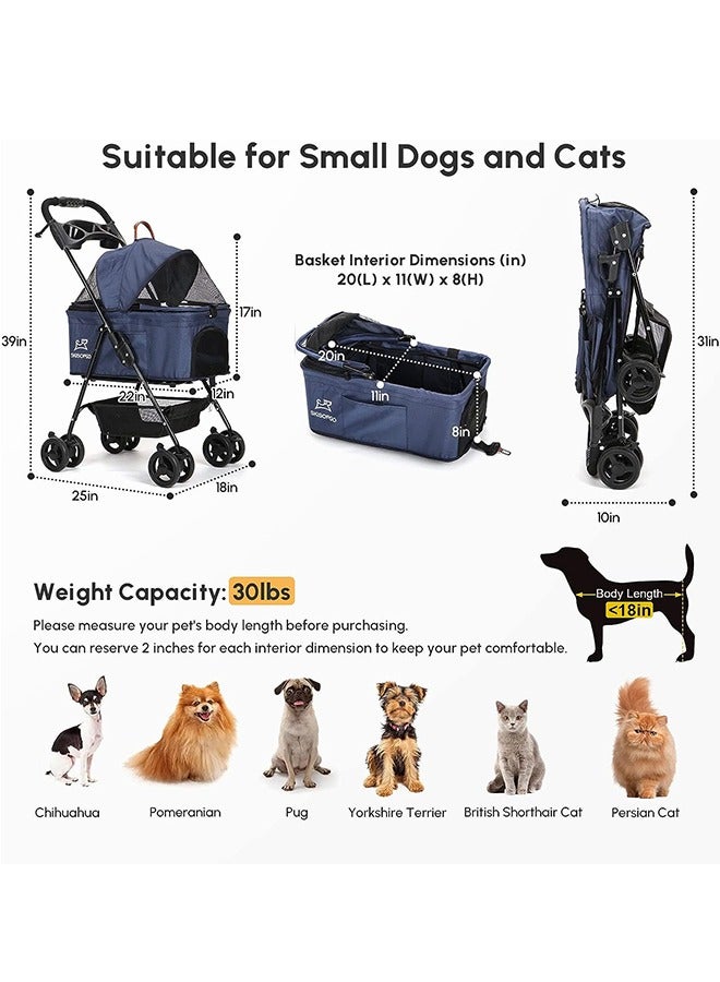 Generic BestPet Pet Stroller Premium 3-in-1 Multifunction Dog Cat Jogger Stroller for Medium Small Dogs Cats Folding Lightweight Travel Stroller with Detachable Carrier /Cup Holder  - Image 2