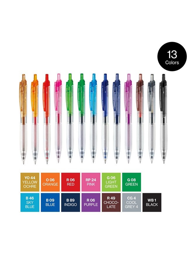 مونامي قلم حبر جاف جديد قابل للسحب من Fx Zeta، برأس رفيع للغاية (0.5 مم)، قبضة مريحة، حبر F5 فائق النعومة، ألوان متنوعة، عبوة من 13 قلمًا - Image 3