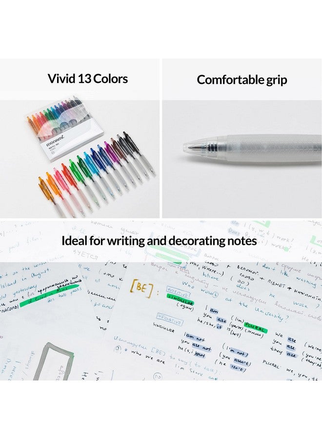 مونامي قلم حبر جاف جديد قابل للسحب من Fx Zeta، برأس رفيع للغاية (0.5 مم)، قبضة مريحة، حبر F5 فائق النعومة، ألوان متنوعة، عبوة من 13 قلمًا - Image 5