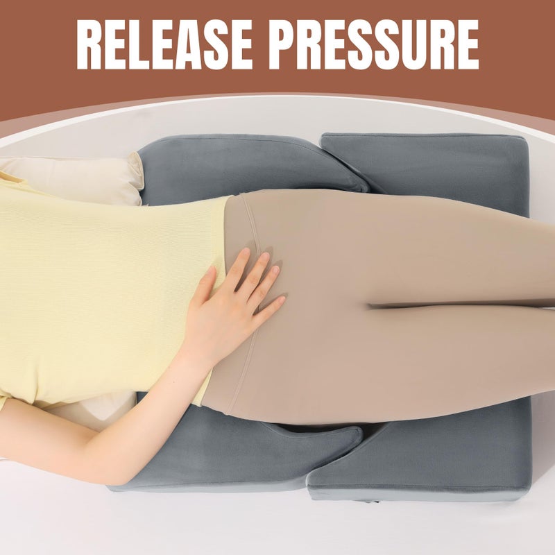 HOMBYS Adjustable Size BBL Pillow After Surgery for Sleeping,High Density Foam Butt Pillow,Brazilian Butt Lift Pillow Post Surgery Recovery for Sleeping,BBL Chair with Hole (Dark Grey) - Image 4