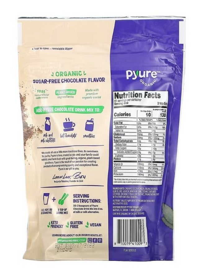 Pyure Organic Chocolate Drink Mix Keto 0 Sugar 7.23 oz 205 g - Image 2