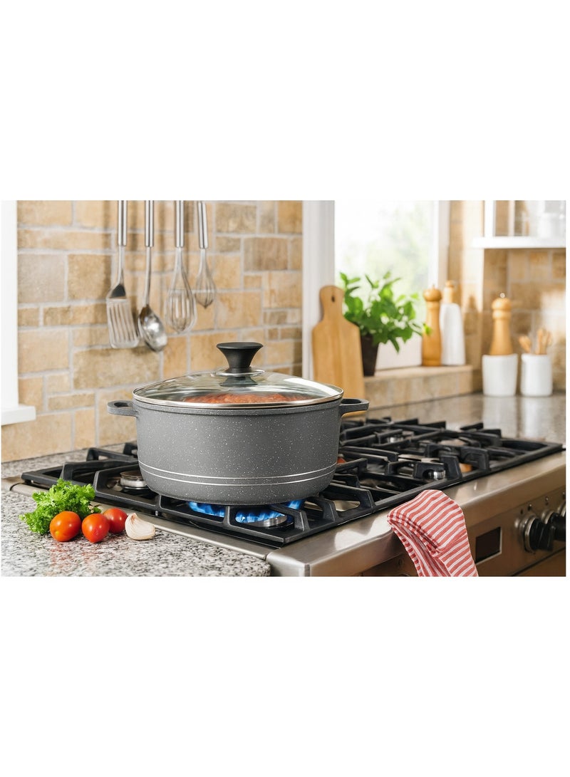 SONEX 8Pcs Aluminum Non-Stick Centrifuge Pot Set Grey Granite coating 53197 - Image 4