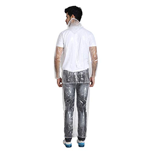 Zacharias Men's Waterproof PVC Raincoat/Rainsuit With Pant (t-001_Clear_XXX-Large) - Image 2