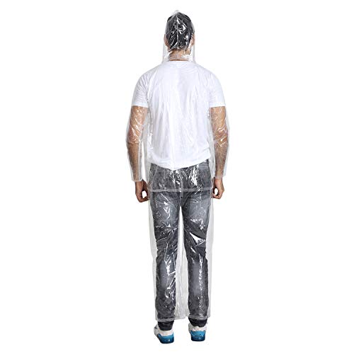 Zacharias Men's Waterproof PVC Raincoat/Rainsuit With Pant (t-001_Clear_XXX-Large) - Image 3