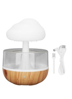 BUYCO V2COM Raining Cloud Night Light Aromatherapy Essential Oil Diffuser Micro Humidifier Desk Fountain Bedside Sleeping Relaxing Mood Water Drop Sound (White)  - Image 1