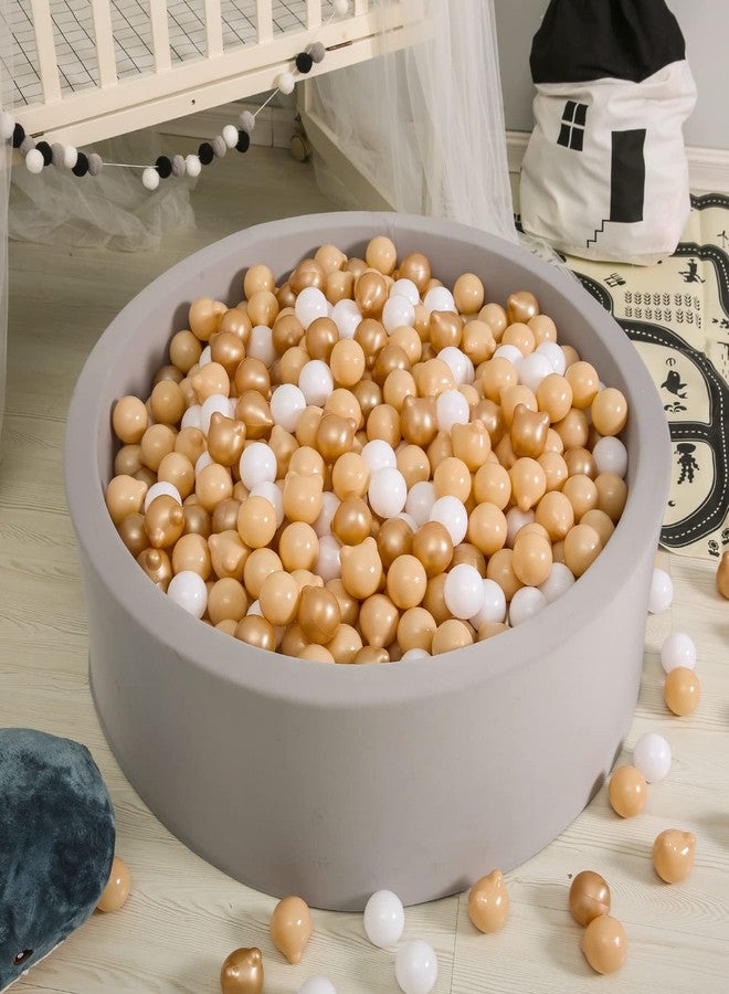 GOGOSO Bear Ball Pit Balls Shapes BPA Free Plastic Play Balls Crush Proof Kids Toddlers Baby Pastel Pelotas Toy Shaped Giant Friendship Bracelet, 2.15inch 100pcs, Brown Beige White - Image 5