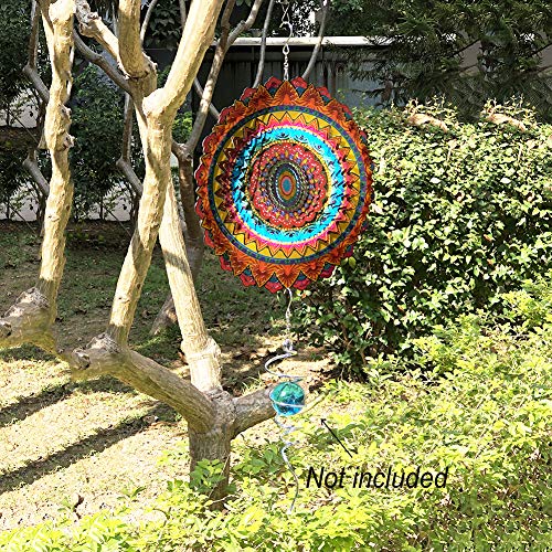 FONMY Stainless Steel Wind Spinner Worth Gift Indoor Outdoor Garden Decoration Crafts Ornaments 12 inch Multi Color Mandala Wind Spinners - Image 4