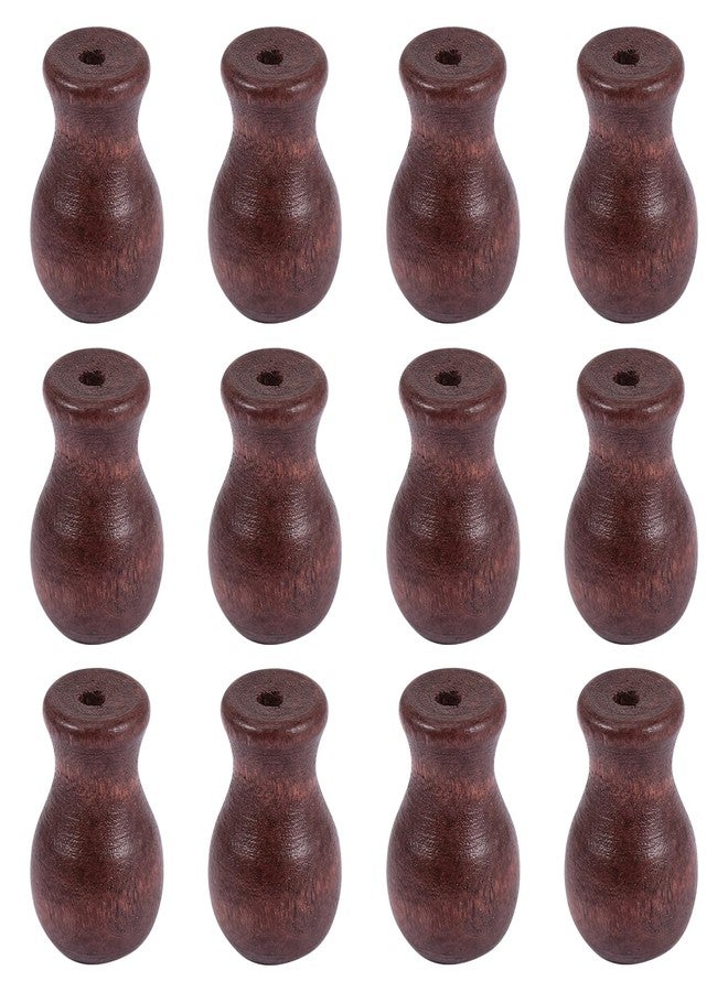Amosfun 12pcs Brown Wood Cord Tassels Window Blinds and Curtain Pulls Ends Cord Knobs - Image 1