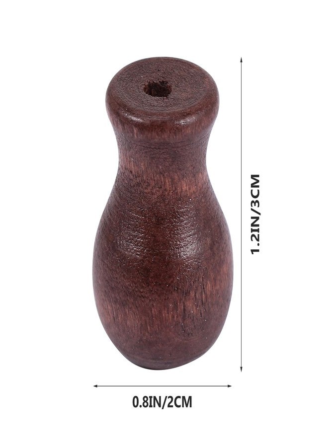 Amosfun 12pcs Brown Wood Cord Tassels Window Blinds and Curtain Pulls Ends Cord Knobs - Image 2