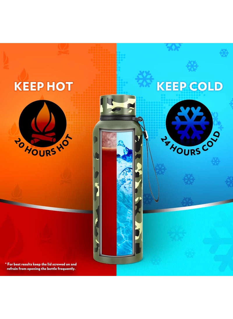 BOROSIL Borosil Trek Insulated 700 ml Water Bottle, Stainless Steel Bottle with Double Wall Vacuum Insulation, 20 Hours Hot & 24 Hours Cold, for Everyday Use, Military Green  - Image 5