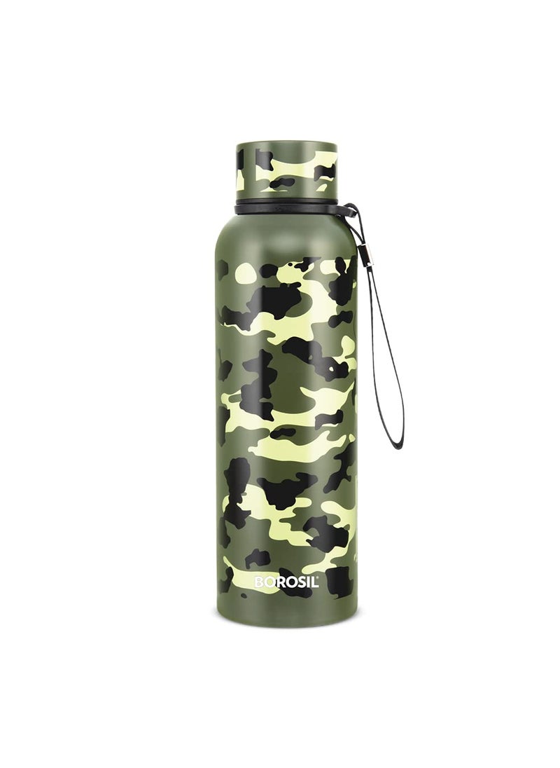BOROSIL Borosil Trek Insulated 700 ml Water Bottle, Stainless Steel Bottle with Double Wall Vacuum Insulation, 20 Hours Hot & 24 Hours Cold, for Everyday Use, Military Green  - Image 2