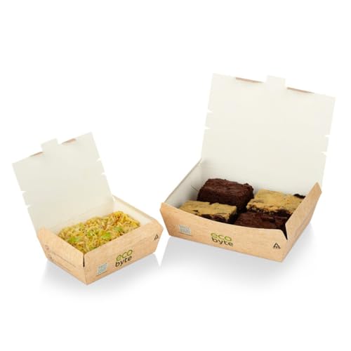 Ecobyte ITC Ecobyte Clamshell Lunch Box [1100 ml] – [Pack of 15] Disposable Germ-Free Takeaway Container, Plastic-Free w/Compostable BioSeal Coating, Oil & Grease Resistant Biodegradable Food Container - Image 1