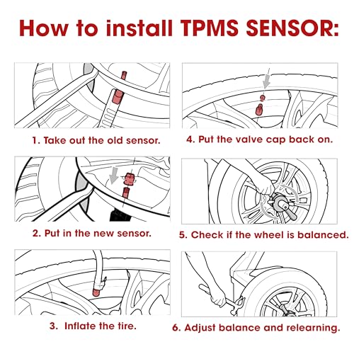 BuleVina 4PCS TPMS Sensor 433MHz Compatible with Honda Accord 2013-2017 Fit for Crosstour 2012-2015, Replaces 42753 TL0 G52 42753-TL0-G52 Air Tires Pressure Monitoring Monitor System Set Pack Kit - Image 4