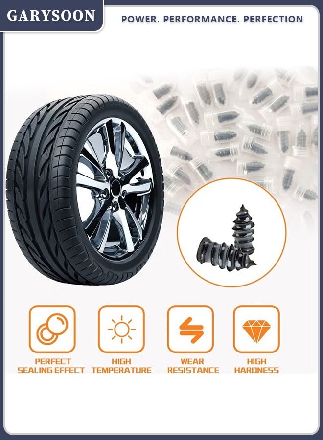 Garysoon 40 Pcs Tire Repair Rubber Nail Screws, Self-Service Fast Tire Puncture Repair Tool Kit, 2 Sizes (5×11.5mm & 7.1×14.5mm), Universal Tire Plug Kit for Car, Motorcycle, Truck, Jeep, and Bicycle - Image 3