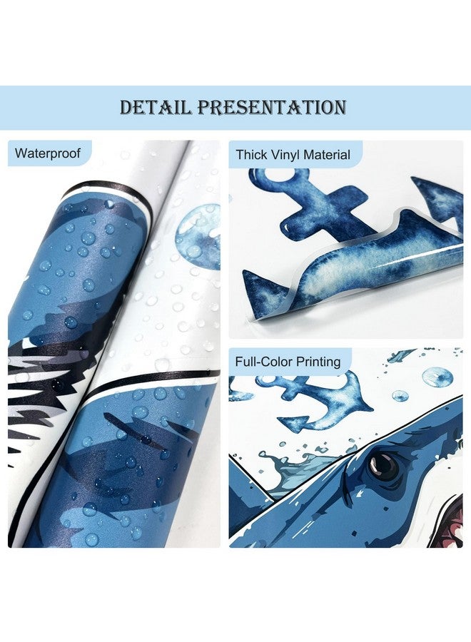 Supzone Large 3D Shark Opening Mouth Wall Decals, 23.6 * 30.7 inches Ocean Wall Sticker Self-Adhesive for Boys Bedroom Livingroom Nursery Playroom Classroom - Image 3