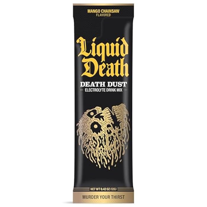 Liquid Death مسحوق موت الإلكتروليت السائل - نكهة المانجو - عبوات ترطيب - منشار المانجو - عبوة 12 عصا - استبدال الإلكتروليت - Image 3