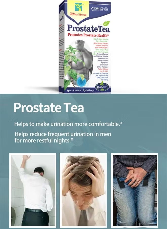 Slimming Herb Prostate Health Tea for Men - 30 Bags for Urinary Frequency Relief and Wellness Treatment - Image 3