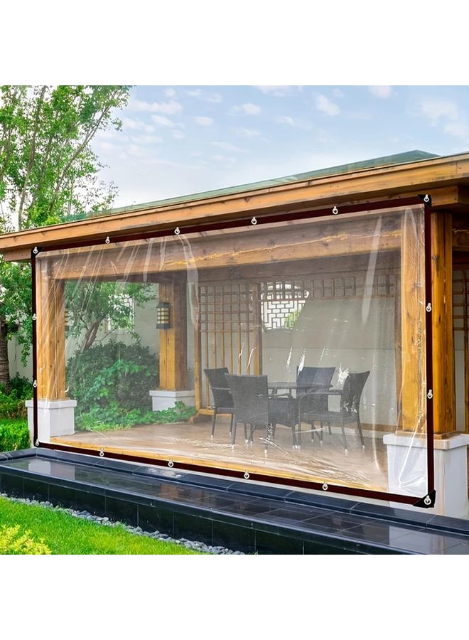 1pc Clear PVC Vinyl Waterproof Tarp with Seal Ring for Patio Garden Camping Cover - Image 2