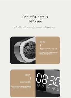 General Subwoofer Speaker Wireless Mirror Alarm Clock Bluetooth Compatible FM Radio Speaker Portable Accessory Support TF Card AUX  - Image 3