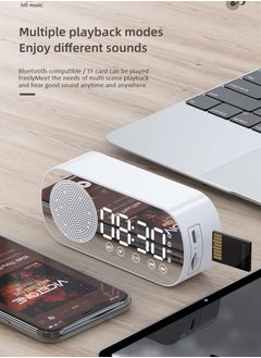 General Subwoofer Speaker Wireless Mirror Alarm Clock Bluetooth Compatible FM Radio Speaker Portable Accessory Support TF Card AUX  - Image 4