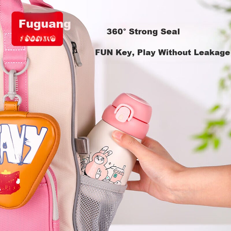 FGA Fuguang Children's Insulated Cup, for Boys And Girls, Kindergarten And Elementary School Students, with Straw, Water Bottle, Gift Cup, 350ml, Blue - Image 1