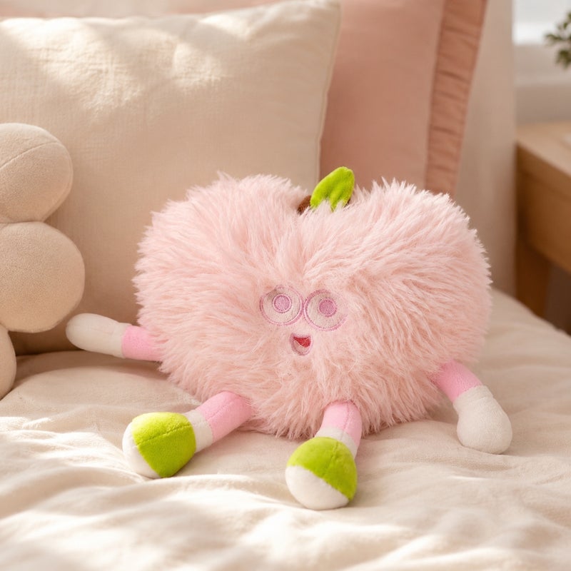 Pink Furry Monster Plush Toy with Long Hair and Colorful Limbs - 0201 - Image 3