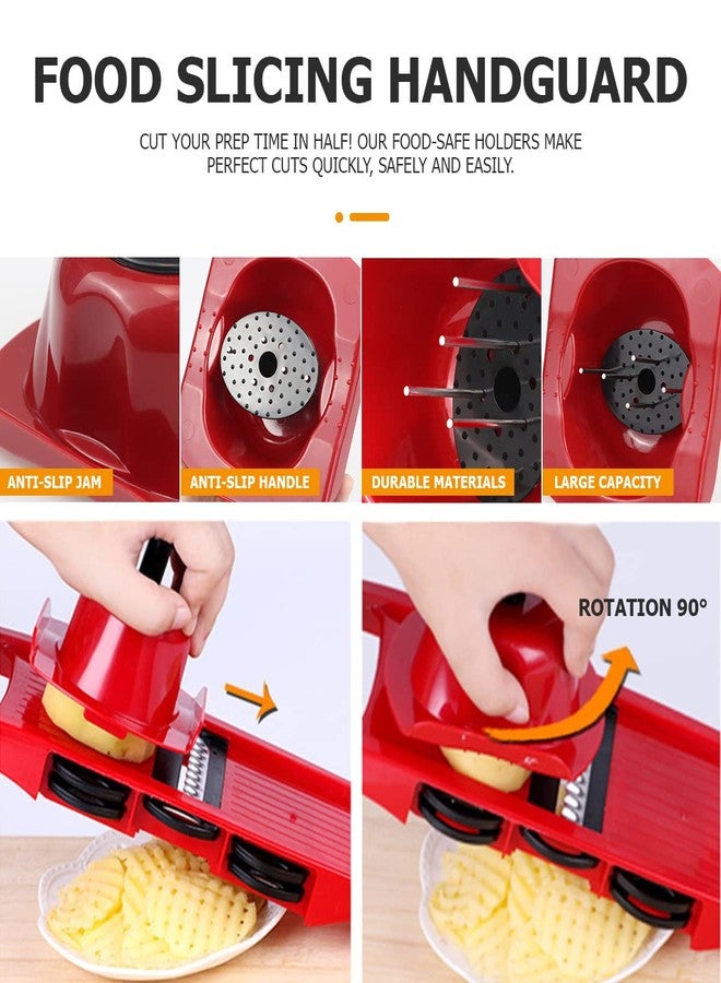DOERDO DD DOERDO Food Safety Holder for Mandolin Slicer Food Slicer Cutter Finger Guard Vegetable Cutting Finger Protector, Red, 4.8 * 3.5inch - Image 3