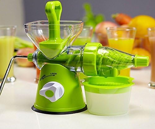 PUNJAN PUNJAN Manual Juicer with Juice Collector and Pulp Container Unbreakable Non Electric Fruit Vegetable Juicer Vacuum Base Manual Hand Juicer With Steel Handle Green and White  - Image 2