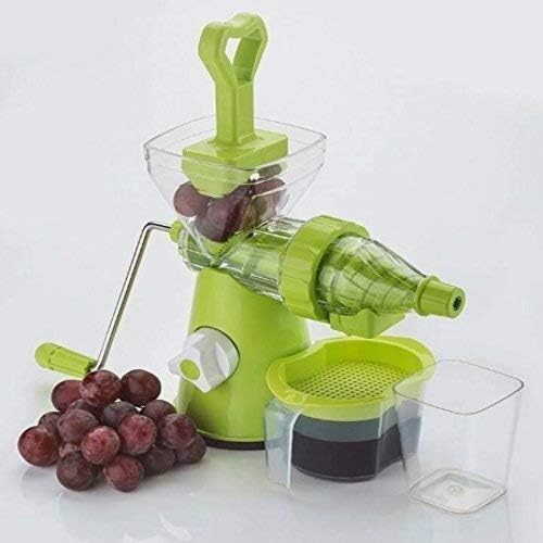 PUNJAN PUNJAN Manual Juicer with Juice Collector and Pulp Container Unbreakable Non Electric Fruit Vegetable Juicer Vacuum Base Manual Hand Juicer With Steel Handle Green and White  - Image 5