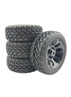 1/10 Level Running Racing Highway Street Running RV Wear-resistant Tire HSP Unlimited RC Remote Control Model Car Four Pack-Color:D25 + A Wheel Hub
