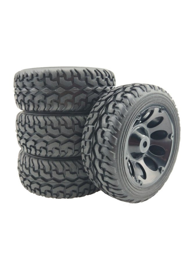 Generic - 1/10 Level Running Racing Highway Street Running RV Wear-resistant Tire HSP Unlimited RC Remote Control Model Car Four Pack-Color:D25 + A Wheel Hub - Image 1