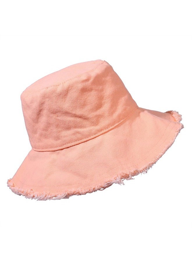 Boderier Sun Hats for Women Summer Casual Wide Brim Cotton Bucket Hat Beach Vacation Travel Accessories (Light Pink) - Image 4