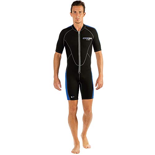 Cressi Lido 2 mm Man Short Sleeves Short Wetsuits, Black/Blue, L - Image 1