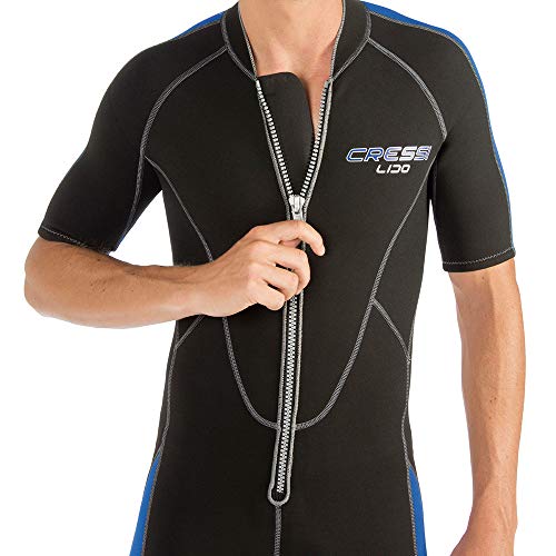 Cressi Lido 2 mm Man Short Sleeves Short Wetsuits, Black/Blue, L - Image 5