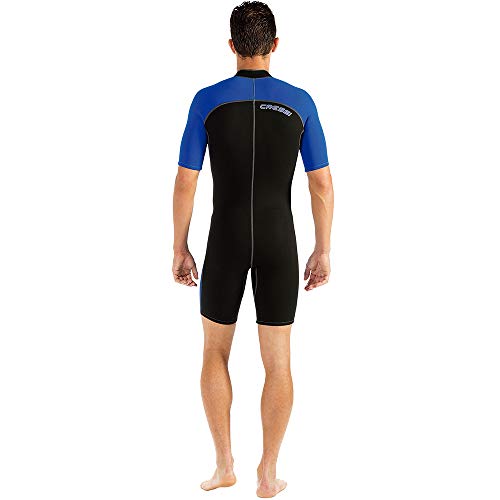 Cressi Lido 2 mm Man Short Sleeves Short Wetsuits, Black/Blue, L - Image 2