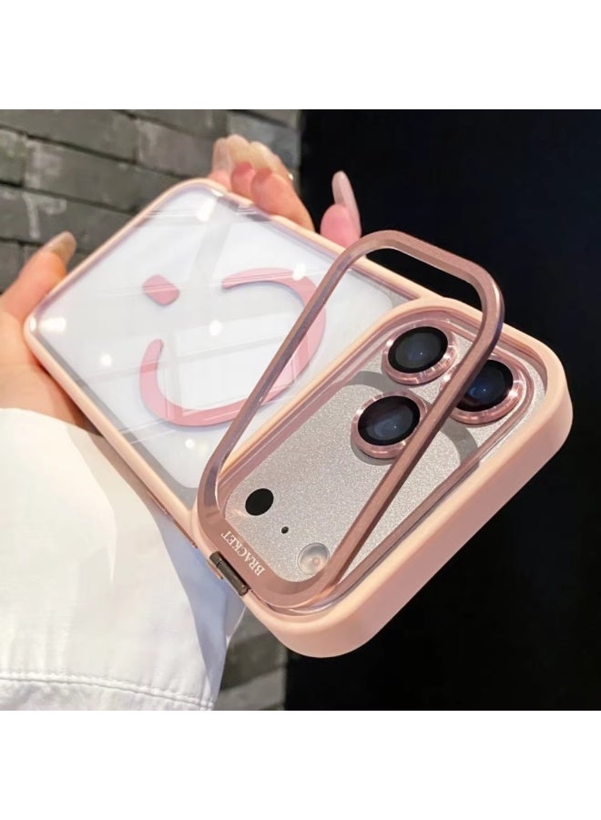 جراب شفاف مزود بحامل كاميرا مدمج قابل للتعديل لهاتف iPhone 17 Pro Max، جراب مغناطيسي شفاف مزود بعدسة كاميرا لهاتف iPhone 17 Pro Max - Image 1