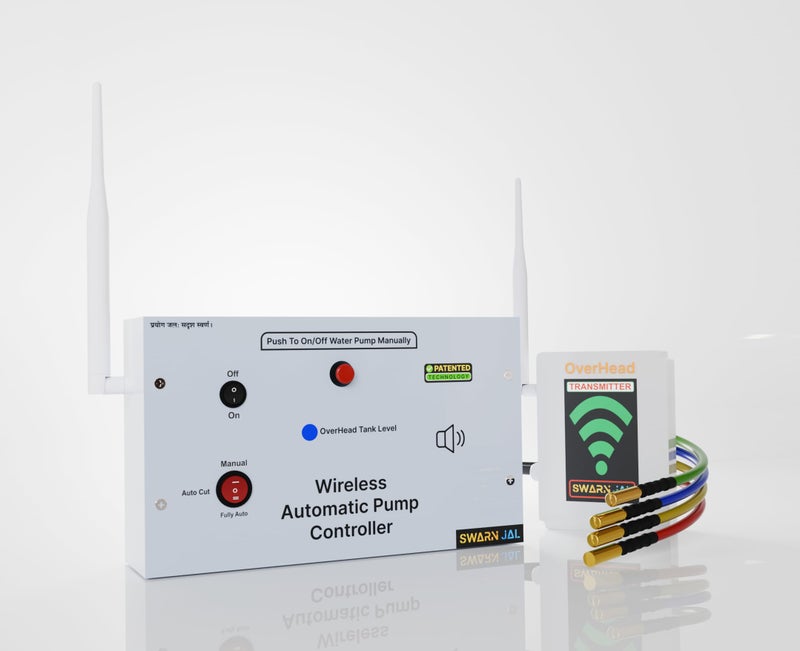 Swarn Jal Wireless Water Level Controller for All Types Submersible Pump Starters, 25 Floors Strong Wireless Range, Multiple Modes, Auto Fill Water Tank, Fits Existing Submersibles, 1 Year Warranty - Image 1