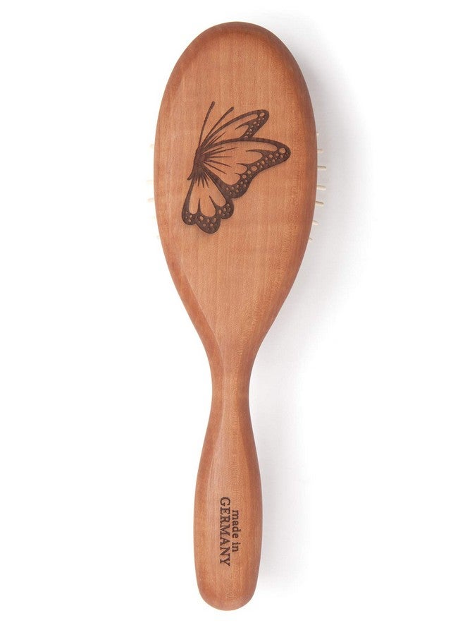 Desert Breeze Distributing Natural Wood Bristle Hair Brush Gentle Massage Pear Wood Handle Made In Germany Model Pww For All Hair Types Rounded Wood Pins Antistatic - Image 3