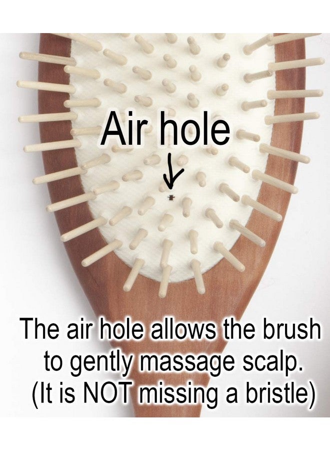 Desert Breeze Distributing Natural Wood Bristle Hair Brush Gentle Massage Pear Wood Handle Made In Germany Model Pww For All Hair Types Rounded Wood Pins Antistatic - Image 5