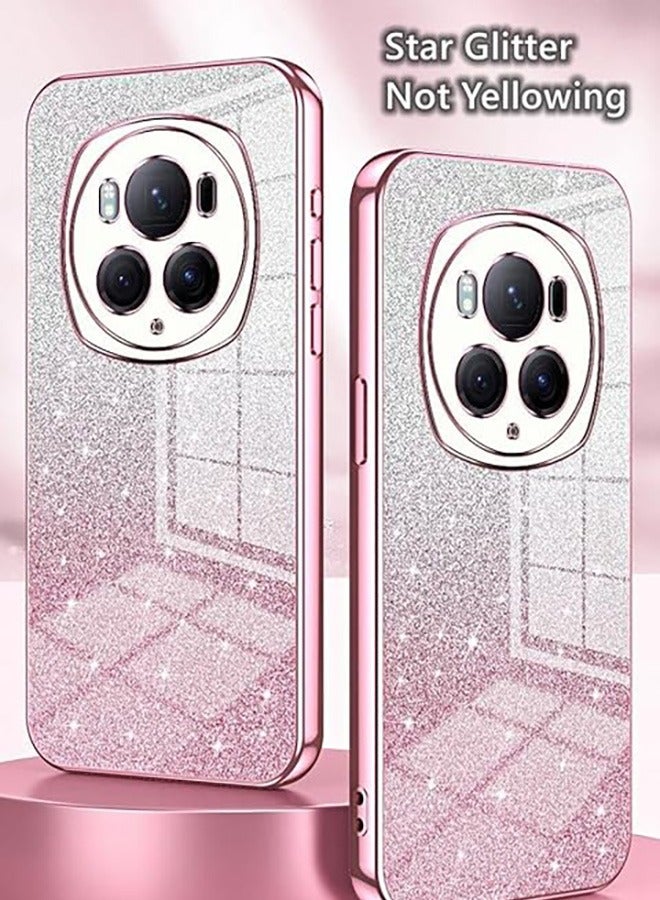 Case for Honor Magic 6 Pro 5G, Soft TPU Thin Protective Phone Cover, Anti-Fall Drop Protection, Anti-Fingerprints, Shockproof Case for Honor Magic 6 Pro 5G (Glitter Pink)  - Image 5