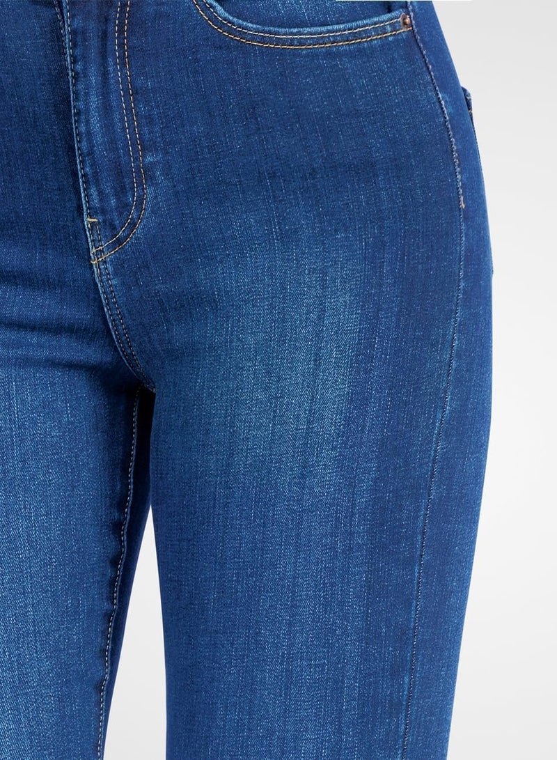 Web Denim Web Denim Blue Highwaist Skinny Stretchable Straight Denim Pant Fashionable Comfort Fit Casual Jeans With Pockets For Women  - Image 4