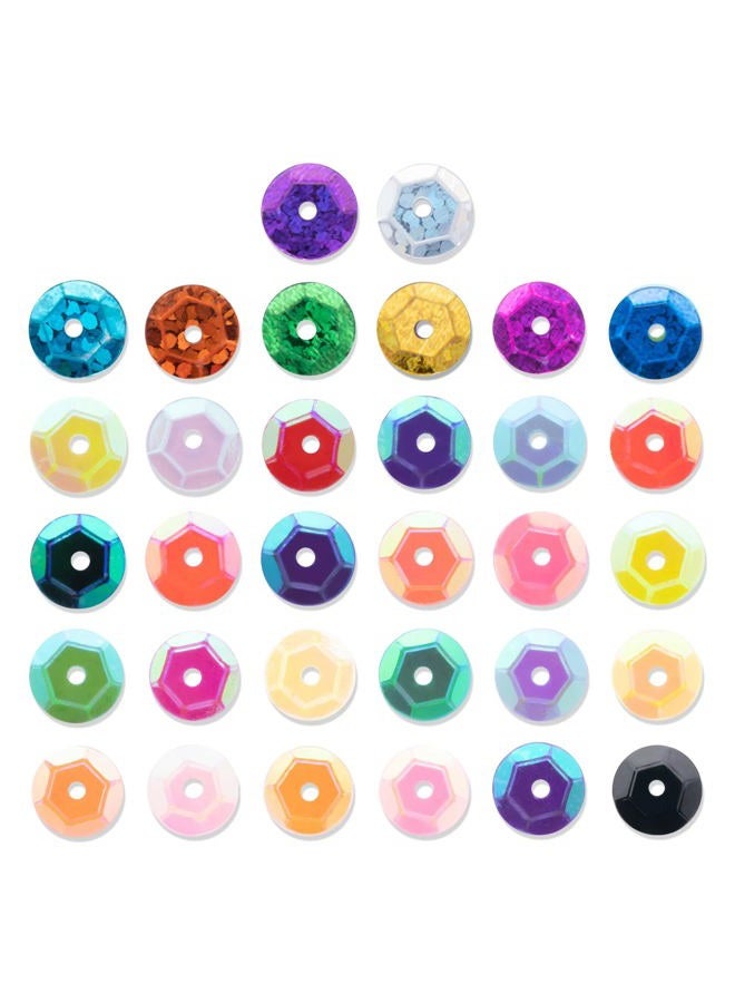 Crafare 6mm Loose Cup Sequins 32Colors 13000PCS Rainbow Sequin Bulk Iridescent Spangles Craft for Home Holiday DIY Arts Crafts - Image 2